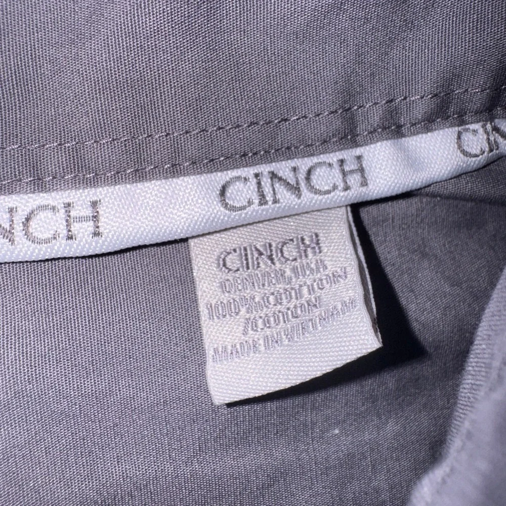 Cinch Mens Gray Long Sleeve Button Down Cotton Western Shirt XL MTW1104238